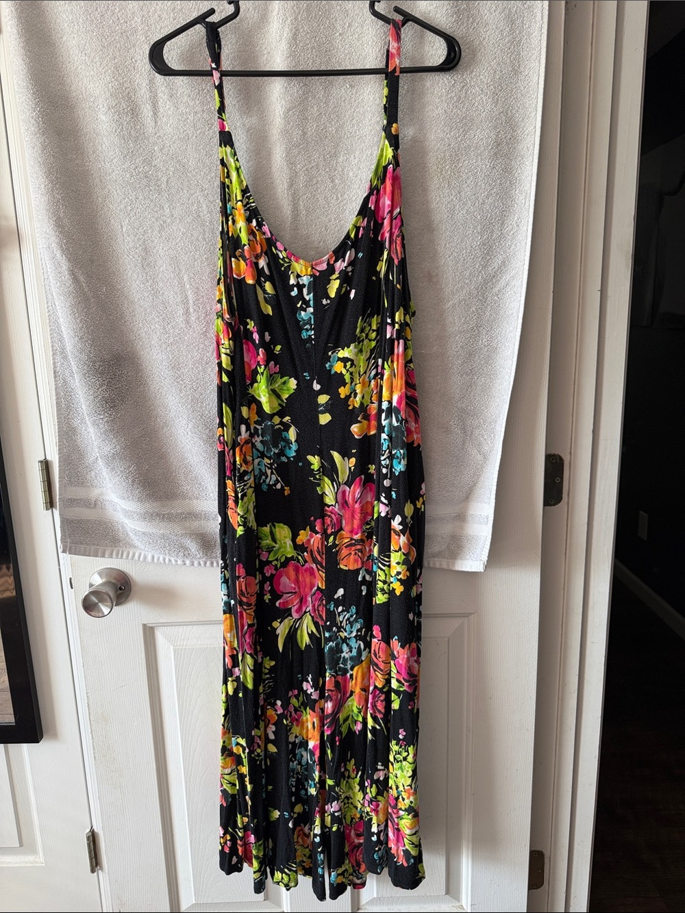 torrid Black Floral Maxi Jumpsuit with Bright Blooms